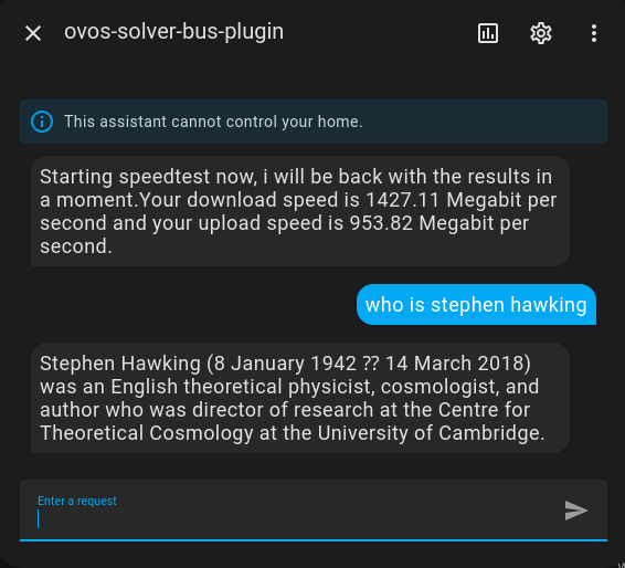 chat with OVOS in Home Assistant