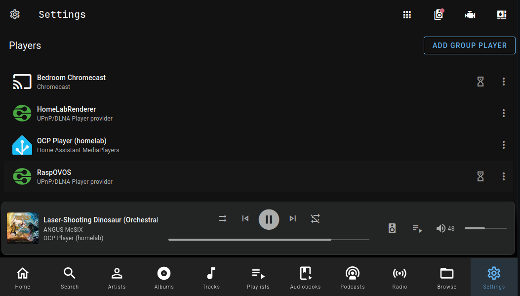 HiveMind player in Music Assistant