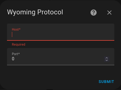 wyoming setup in Home Assistant