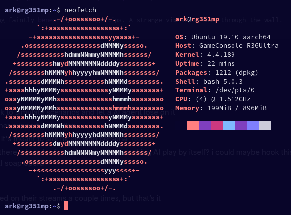 neofetch in ArkOS